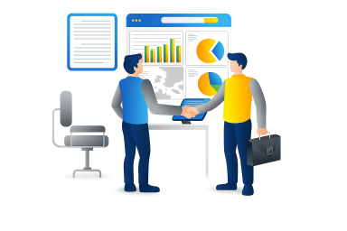 Buying professionals reviewing structured information together